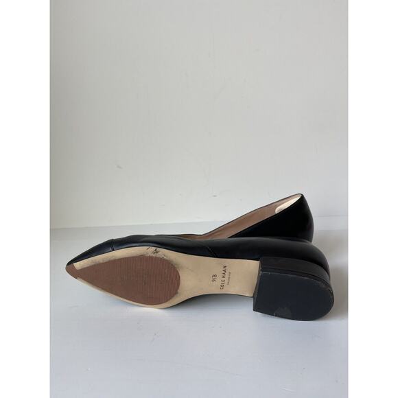 Cole Haan Shoes Loafers Slip Ons Women Size 9.5B Blue Leather Pointed Toe Black - Picture 7 of 8